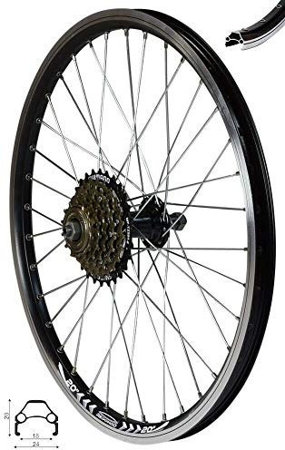 Redondo 20 Zoll Hinterrad Laufrad Faltrad Felge Schwarz + 6 Fach Kranz