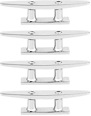 Bootsklampe, Qiilu Boat Cleat, 4Pcs 100mm/3.9in Stainless Steel Boat Dock Deck Mooring Rope Cleat Accessory