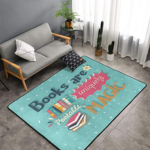 Book Rug Kid Carpet Books Are a Uniquely Portable Magic Area Rug Bedroom Living Room Kitchen Mat Floor Carpets, Non-Slip Floor Mat Nursery Rugs Children Study Rugs Carpet Yoga Mat,36X24 inch