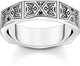 THOMAS SABO Ring facettierte Form 925 Sterlingsilber, Geschwärzt