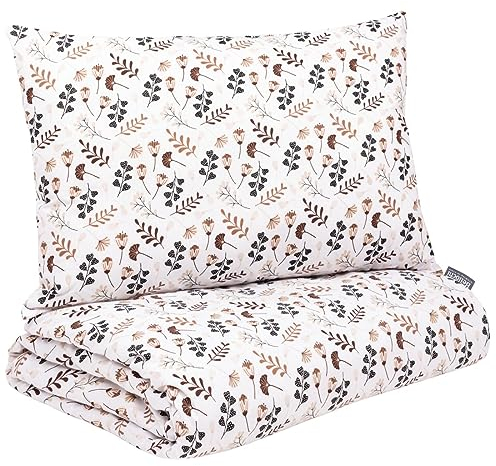Bellochi Kinderbettwäsche 100x135 aus 100% Baumwolle, Kinderbettdecke 100x135 Set mit Kissen, Kinderdecke 100x135 weich und atmungsaktiv Arcadia