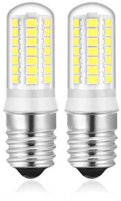 RuLEDne E17 LED Microwave Light Bulb, 120V Dimmable 6000K Daylight White, 4W Replaces 40W Halogen/Incandescent, Over Stove & Range Hood Bulb, 2 Pack