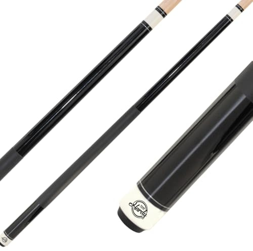 Hardy Pool Billard Queue Uni Serie, 2 teilige Billardqueues mit Griffband aus Kunstleder, Cue Länge 147cm, 12,5 mm Mehrschicht Profi Klebeleder, Edelstahl Schnellverschluss, rot, blau, grau, schwarz