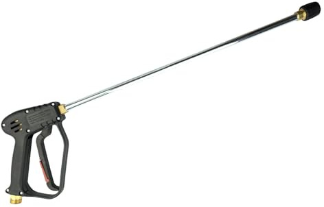 Profi Hochdruckpistole | für Kärcher HD HDS Kränzle Hochdruckreiniger | bis 280 bar | Lanze 500mm inkl. Düse | M22x1,5 AG x M18x1,5 AG | Spritzpistole Ersatzpistole Lanze