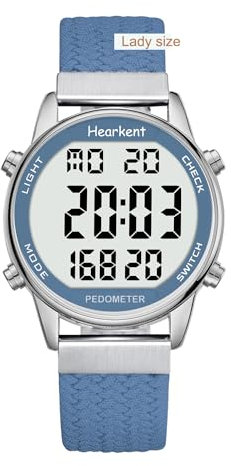 Hearkent Reloj podómetro para mujer, rastreador de fitness, reloj deportivo resistente al agua, contador de calorías, reloj de pulsera con pantalla digital grande, personas mayores, mujeres, ancianos