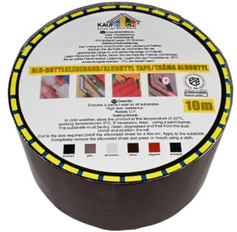 KAUFDACH Alles für dein Dach 10lfm Selbstklebendes Dachdeckerband Butylband Reparaturband Dichtungsband (Braun (RAL8017), 200,0mm breit)