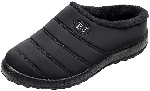 bgyujn Chaussons confortables pour femme en peluche chaud hiver décontracté moelleux Keep Velvet Pantoufles de neige imperméables pour femme Plus Chaussons chauds d'hiver pour femme Talon compensé