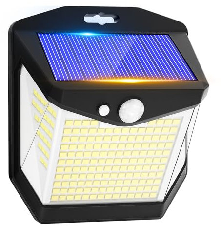 Vanranger Luz Solar LED Exterior Jardin: 270° Farolas Focos 248 LED Luces Solares Sensor de Movimiento Solar Exteriores Lampara IP65 Lamparas Aplique Potente para con Iluminacion Terraza Lámparas