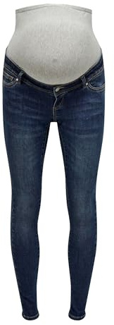 ONLY MATERNITY Jean Skinny OLMWAUW Taille Moyenne Skinny Fit Jeans Dark Blue Denim S 32 Dark Blue Denim S / L32