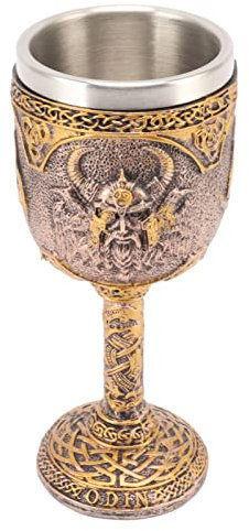 ZenithAur Nordic Viking Goblet Wine Cup, Decorative Retro Vintage Stainless Steel, Ideal for Cocktails and Red Wine
