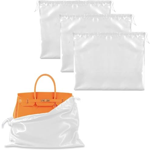 Lot de 3 sacs à poussière Luxiremi en soie anti-poussière avec cordon de serrage pour sacs à main, sacs à dos, accessoires, cosmétiques, etc.