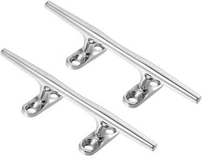 TUCKBOLD 2pcs 6 Inch Stainless Steel Flagpole Cleat Hook Boat Deck Rope Cleat Automotive Parts
