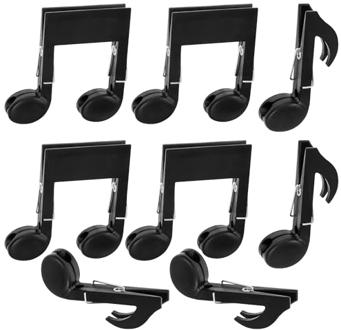 SHIDOW Mollette in plastica a forma di note musicali, mollette per bucato e asciugamani, antivento, per spiaggia, piscina, feste, sedia primaverile (nota musicale, 8 pezzi)