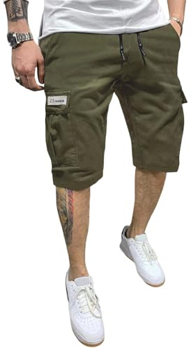 MOKBAY Pantaloncini Lavoro Uomo Shorts da Lavoro Elasticizzati Eleganti Pantaloni Corti con Tasche Tattici Bermuda Cargo