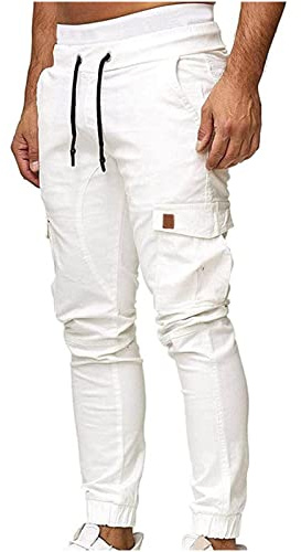 Generisch Jogginghose Herren Cargohose Baumwolle Sporthosen Lang Jogging Hosen Männer Outdoor Trainingshose Outdoorhosen Sport Herrenhosen Laufhose Bequeme Wandehose mit Gummizug