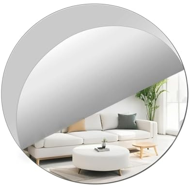JMNHSOA 35cm Runde Kreis Spiegel Wandaufkleber Dekospiegel DIY,Acryl Spiegel Wand Dekor,Selbstklebende Flexibler Spiegel HD für Schlafzimmer,Wohnzimmer(2mm)