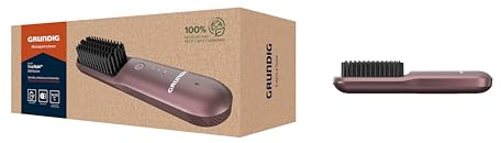 GRUNDIG HB 6450 - Spazzola lisciante senza fili Snapstyle, 3 livelli di temperatura, batteria agli ioni di litio, durata fino a 40 minuti, rivestimento in ceramica, funzione ionica, ricarica USB, con