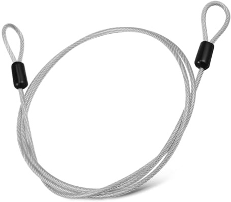 ibasenice Câble en acier inoxydable résistant avec doubles boucles Câble de sécurité robuste et élégant Protection pour vélos bagages et usage extérieur