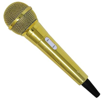 Deko Mikrophon, Gold, 20cm