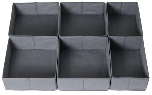 LAJIAKE Set med 6 lådanordningar, kläder för PAX skåp 75 x 58, grå | Vikbar skåp arrangör med golv | stabil och modulär | Lämplig för PAX-arrangör | för kläder och barnkläder