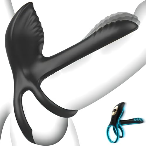 Vibrating Cock Ring Sex Toys for Couple, Penis Ring Vibrator with Clitoral Stimulator, Remote-Controlled Penis Sleeve Toy with 10 Vibrations, Male Female Adult Sex Toy, Cockring for Couple Intimacy