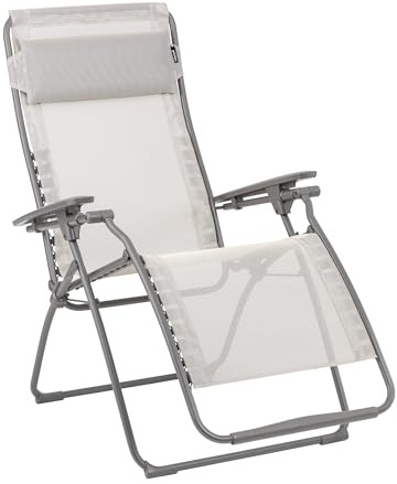 Lafuma Futura LFM3118 8548 Zero Gravity Outdoor Steel Framed Lawn Patio Recliner Folding Lounge Chair with Batyline Canvas, Seigle Grey