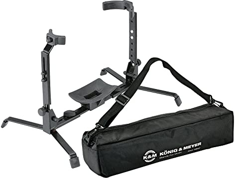 K&M 14941 Bariton-/Tenorhornständer Set (inkl. passender 14942 Tasche) Schwarz