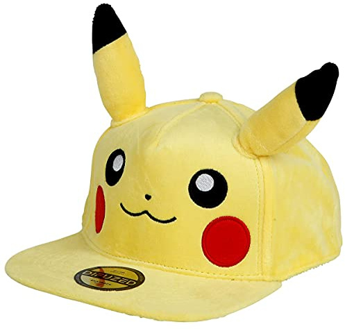 Pokémon Pikachu Unisex keps gul anime, merch, film, spel, Pikachu, TV-serier, tecknad, GUL, En Storlek