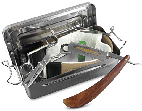 Rasiermesser Set 7 Teilig Komplett Rasier Set mit Paste aus Solingen in einer Rasier Box zur Idealen Aufbewahrung - Eine schöne Geschenk Idee für Herren Männer