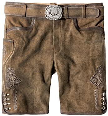 Stockerpoint Herren Lederhose Corbi4 I Größe 44-64 I Bequeme Trachtenhose in edler Hirschoptik inkl. Gürtel I Aus 100% hochwertigem Wildbockleder I Perfekt für Trachten & Festlichkeiten