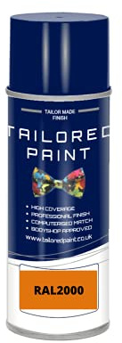 RAL 2000 Yellow Orange Gloss Aerosol Paint Can 2K Direct Gloss Paint For Wood, Metal, Plastic, PVC, UPVC, Fascia Boards - Indoor & Outdoor