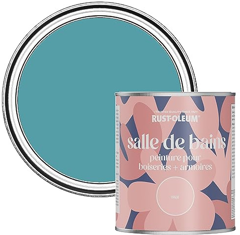 Rust-Oleum Feuchtigkeitsresistenter Badezimmerlack für Holz und Schränke in mattem Finish -Petrol 750ml