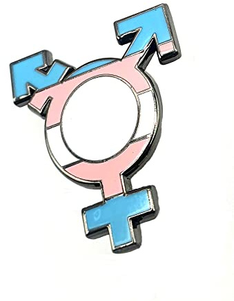 SNS-komponenter Trans Pride flagga transsexuell symbol metallstift emblem, Metall