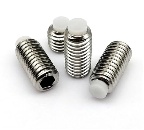 TULDYS 5-10PCS M3 M4 M5 M6 M8 M10 304 Edelstahl Sechskant Innensechskant Kunststoff Nylon Hund konvexen Endpunkt Spitze Madenschraube A2(10pcs M3x6mm)