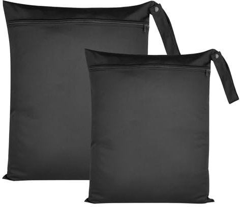 Wiederverwendbare Beutel wasserdichte Wet Bag, 2 Stück Schmutzige Kleidung Tasche Organiser, Schwimmsachen Wasserdichte Wet Bag für Badeanzüge Strandtuch Sportkleidung(40 x 50 cm und 30 x 36 cm)