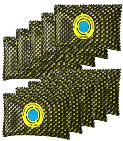 QBmalls 100g Rechargeable Desiccant Pack of 10,Moisture Absorber for Storage Bins,Gun Safes,camper and Cars,Desiccant Dehumidifier for Closets,Drawer,Luggage and Small Spaces