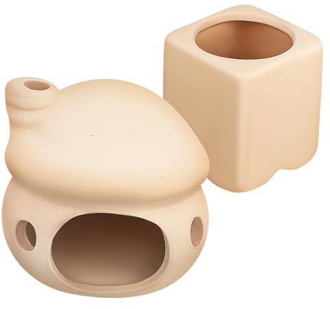 ORFOFE 2stücke Keramische Fischverstecke Für Betta-Fische Aquarien-Dekoration Mit Natürlichem Habitat Sicherer Rückzugsort Für Kleine Fische Und Garnelen Für Fischbecken Und