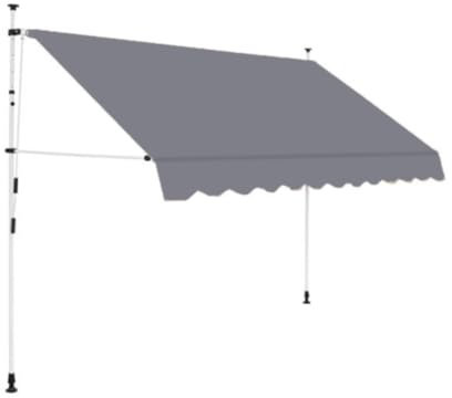 NTDMSFWM Retractable Manual Awning Sunshade Shelter w/Manual Crank Handle Arm Awnings Shade Shelter Patio Arm Retractable Awning for Window, Deck, Garden(Color:Gray,Size:137.8in)