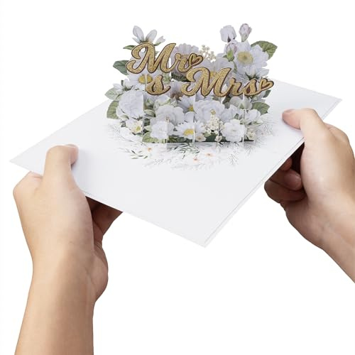 Diese Klappkarten Karte Pop Up 3D Mr. und Mrs. - Pop Up Hochzeitskarte Karte zur Hochzeit groß - Glückwunschkarte - Geldgeschenk Gutschein - mit Umschlag