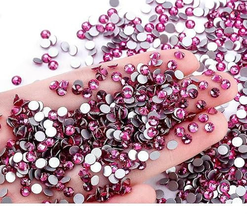 Roter Siam SS4-SS30 Nicht Hotfix-Strassstein, flache Rückseite, Glitzer-Kristall-Strass, zum Aufkleben auf Stein-Strasssteine, Nagelkunst-Dekorationen, Kleidungsstück-Fuchsia-SS5-1440 Stück