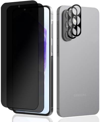 Teenrpov Privacidad Protector de Pantalla para Samsung Galaxy A56 5G Pro, 2 Piezas Anti-Espía Cristal Templado + 2 Protector de Lente cámara, Antihuellas, Antiarañazos, 9H Vidrio Templado Privacy