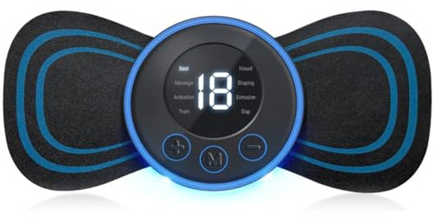 Mini Massaggiatore Cervicale, 8 Modalità e 19 Intensità Massaggiatore Elettrico per Collo con Display Digitale e Ttelecomando, per Addome, Braccia, Gambe e Schiena