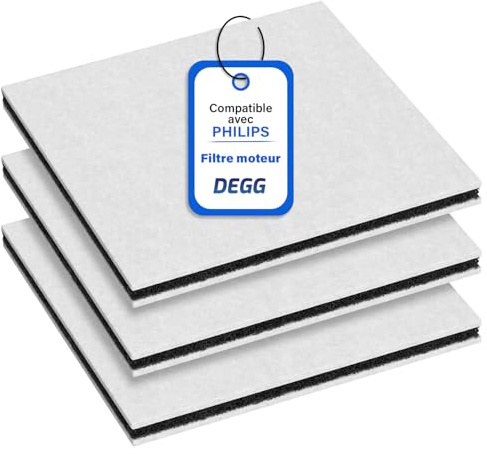 DEGG Motorfilter – dammsugarfilter kompatibelt med Philips dammsugare – mikrofilter för golvdammsugare – ersättningsfilter – perfekt passform – dammsugartillbehör – premiumkvalitet – 3 st