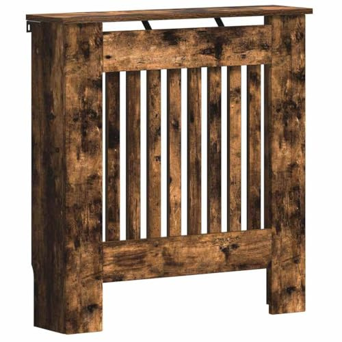 vidaXL Cache-Radiateur Chêne fumé 78 x 19 x 81,5 cm Bois d'ingénierie, Cache-radiateur rectangulaire Moderne, Bois Technique, Protection pour Enfants, déco chauffante pour Salon