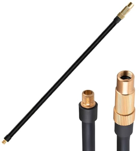JYNXOR Adaptateur de Valve 2 en 1 - Tuyau d'Extension 80cm, Pompes à Air Universelles, Rapide pour Pneus Voiture/Vélo/Moto
