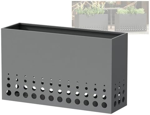 Utomhus metall planteringslåda rektangulär blomdelare för trädgårdar och restauranger lågt staket skiljevägg skärm (svart 99,8 cm x 59,9 cm) perfekt för växtdisplay och dekor