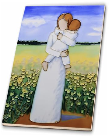 Gift for Daughter from Mom-Handmade 3D Embossed Ceramic Wall Art, Home Decor for Living Room & Tabletop, Birthday & Anniversary Present for New Mother Grandma. (Gifts for Mom)