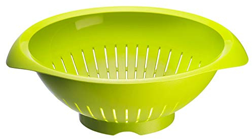Westmark Seiher/Sieb, mit Griffmulden, Innendruchmesser: 25 cm, Kunststoff, BPA-frei, Farbe: Grün, 2424227A