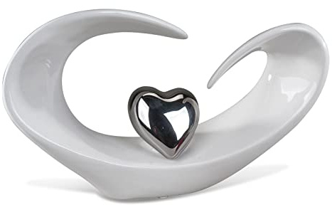 formano Formano Figur Deko Herz 31 x 18 cm weiß/silber/glasiert