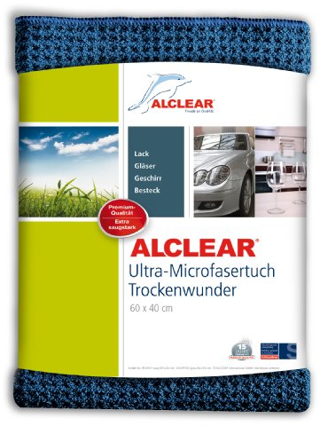 ALCLEAR 820901 miracle sec en microfibre pour l’entretien de la voiture, la peinture automobile, la moto, la cuisine et l’usage domestique. Chiffon en microfibre doux et sec, 60x40 cm, bleu